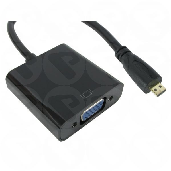 Newlink Micro HDMI Type D to VGA Convertor with Audio Cable 3.5mm Stereo