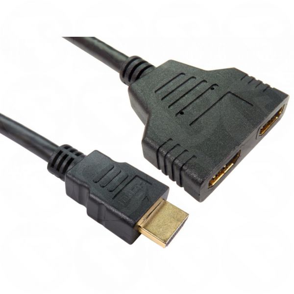 35cm HDMI Splitter 1 x HDMI Male to 2 x HDMI Female Cable CDLHD 000A