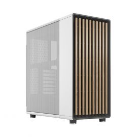 Fractal Design North Chalk White (White Solid) Case, ATX, Fine Mesh Side, 2 Fans, USB-C, Oak Front