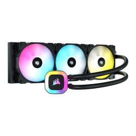 Corsair H150 RGB Liquid CPU Cooler - 360mm AIO - SP120 RGB ELITE Fans - Fits Intel LGA 1200/115X/2066, AMD AM4 - Motherboard ARGB Adapter Included - Black