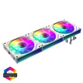 GameMax White Link (3 Pack) Infinity Mirror ARGB White 4pin PWM Linked Cooling Fans