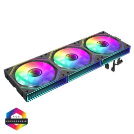 GameMax Black Link (3 Pack) Infinity Mirror ARGB Black 4pin PWM Linked Cooling Fans